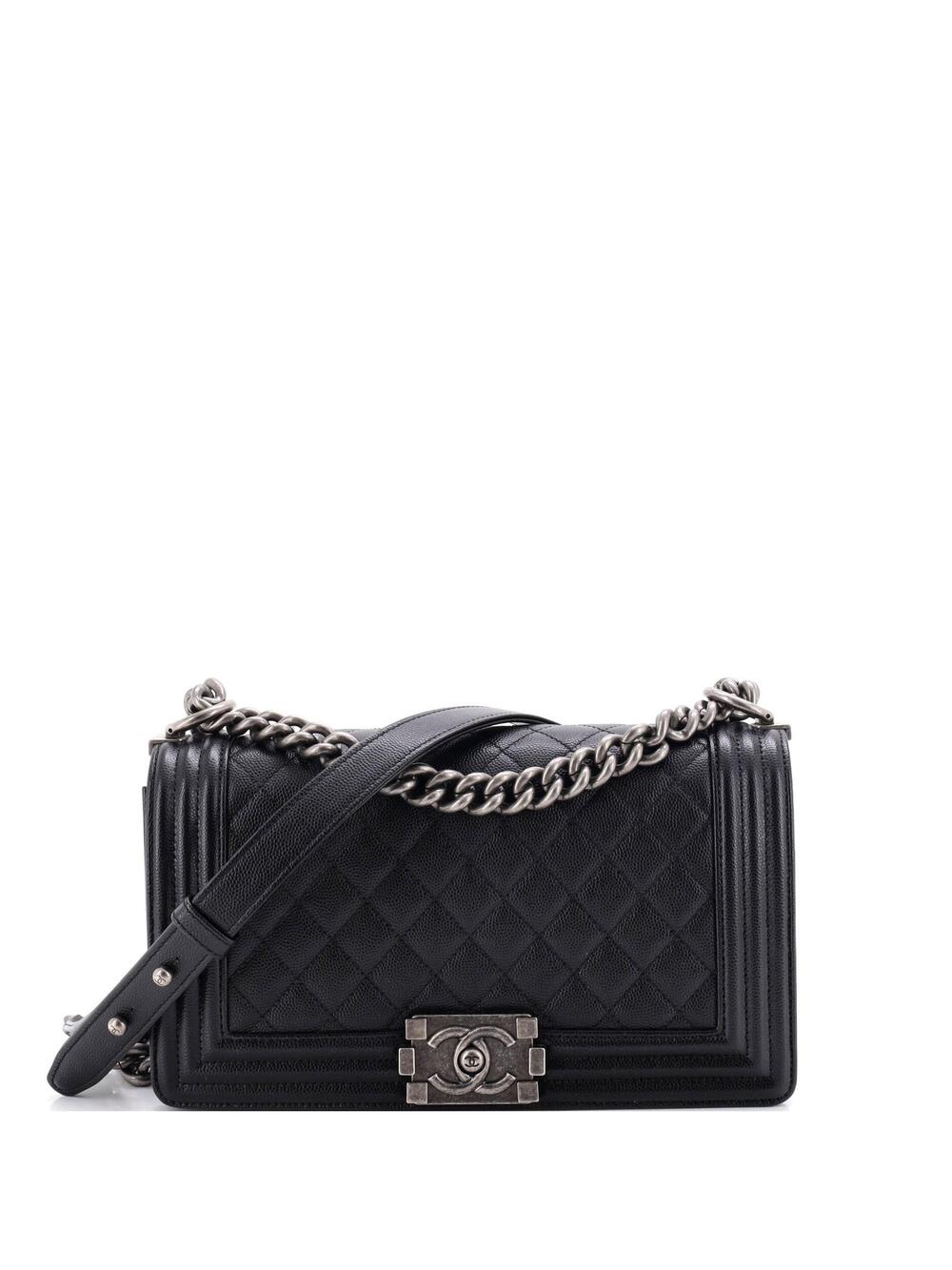 Chanel Boy Flap Bag Quilted Caviar Old #328634C45B